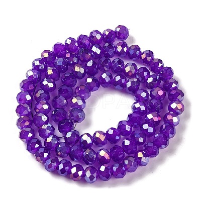Baking Electroplate Glass Beads Strands DGLA-A039-J8mm-B05-1