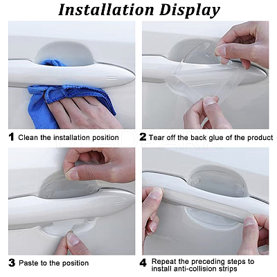 AHADEMAKER 2 Sets 2 Style Transparent PVC Anti-Collision Bumper Guard DIY-GA0004-03-1