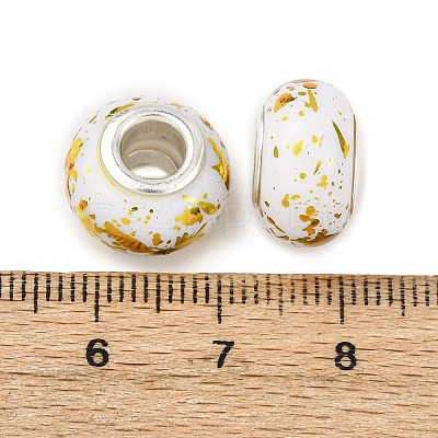 Opaque Resin Rondelle European Beads RESI-Z046-01A-1