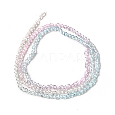 Transparent Gradient Color Glass Beads Strands GLAA-H021-01A-17-1