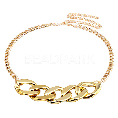 Alloy Chunky Cuban Link Chain Belts for Dress FS-WG9B36C-01-1