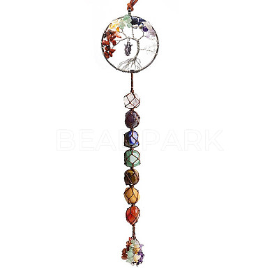Chakra Theme Big Pendant Decorations HJEW-PW0001-004C-S-1