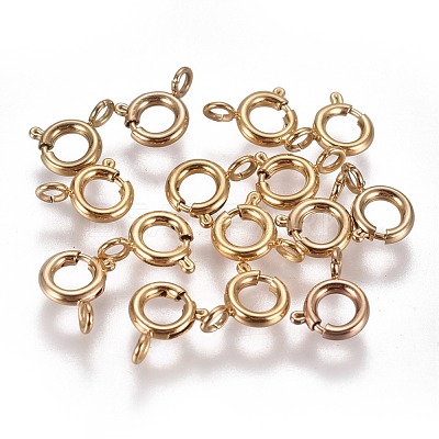 Ion Plating(IP) 304 Stainless Steel Spring Ring Clasps STAS-F224-02G-B-1