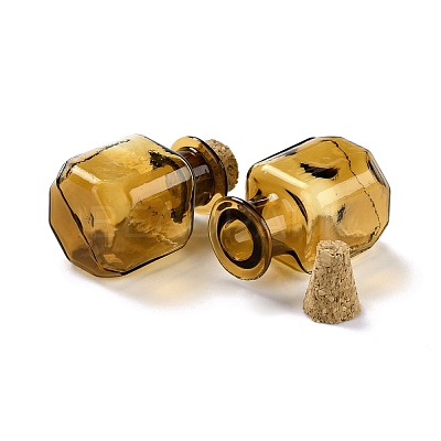 Square Glass Cork Bottles Ornament GLAA-D002-04G-1