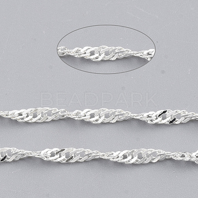 Soldered Brass Coated Iron Singapore Chains CH-T002-03S-1