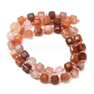Natural Red Rabbit Hair Rutilated Quartz Beads Strands GG-CBAC972-A12-01-1