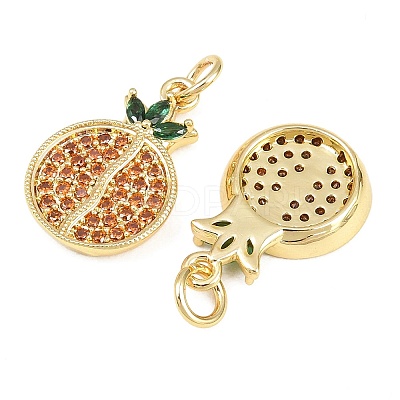 Brass Micro Pave Cubic Zirconia Charms KK-C250-03B-1