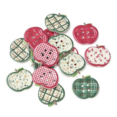 4-Hole Apple Plastic Buttons BUTT-F066-01-1