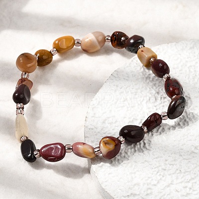 Natural Mookaite Beads Bracelets GG-CBA05D5-02A-01-1