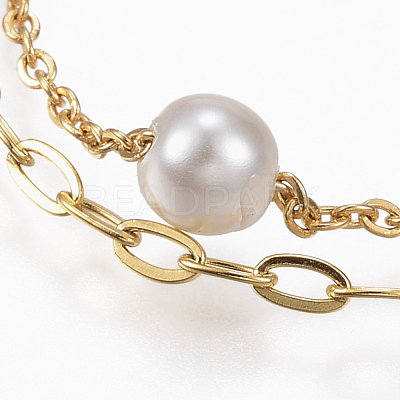 304 Stainless Steel Multi-Strand Anklets AJEW-K016-09A-1