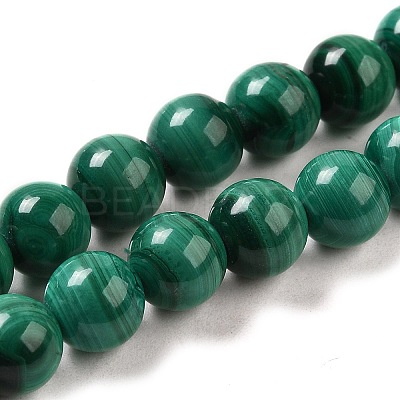 Natural Malachite Beads Strands G-F571-27A1-7mm-1