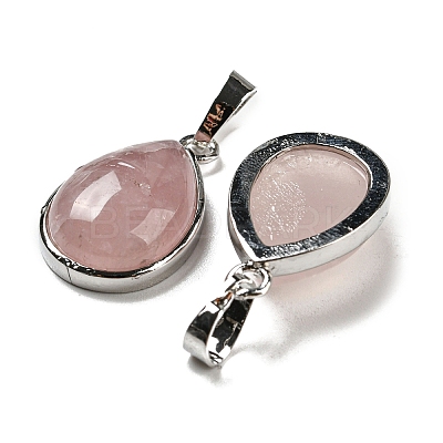 Natural Rose Quartz Pendants G-I358-B18-1
