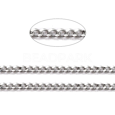 Tarnish Resistant 304 Stainless Steel Curb Chains CHS-D033-02P-01-1