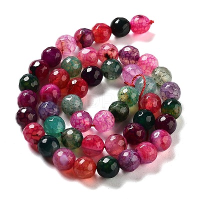 Natural Agate Round Beads Strand G-L085-8mm-01-1