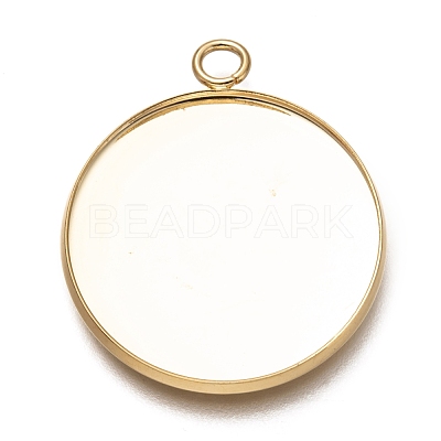 304 Stainless Steel Pendant Cabochon Settings STAS-Z030-01A-G-1
