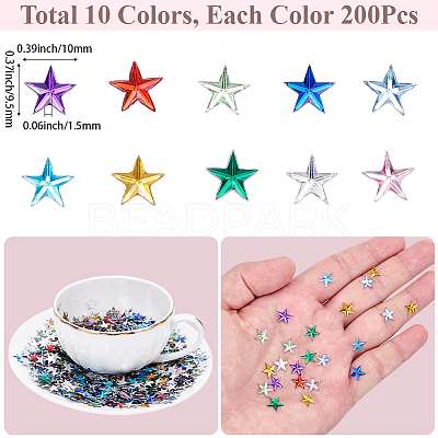 2000Pcs 10 Colors Acrylic Cabochons OACR-SP0001-52-1