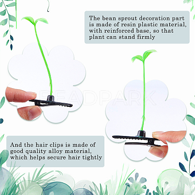 Bean Sprout Plastic Alligator Hair Clips PHAR-CP0001-20-1