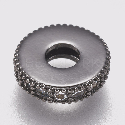 Brass Micro Pave Cubic Zirconia Bead Spacers ZIRC-K074-11A-01B-1