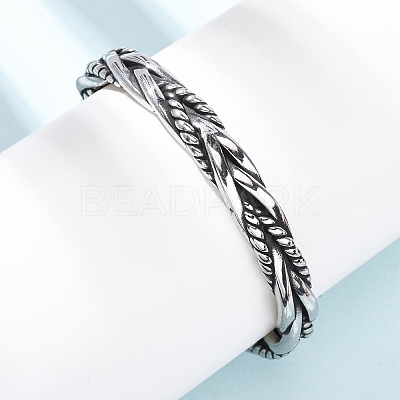 Retro 316 Surgical Stainless Steel Cuff Bangles BJEW-C142-14E-AS-1