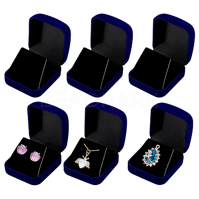 Flocking Jewelry Pendant Storage Boxes CON-WH0089-181B-1