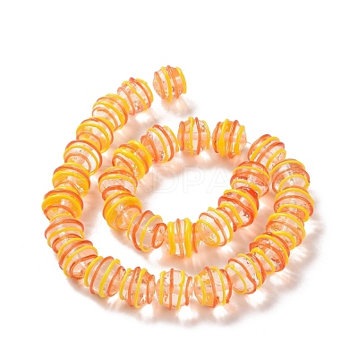Round Handmade Clear Lampwork Beads Strands LAMP-G150-02C-1