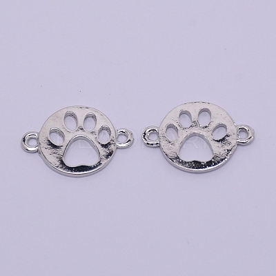 Hollow Alloy Kitten Open Back Bezel Links PALLOY-WH0080-14P-RS-1