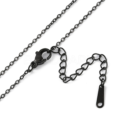 Halloween Series 202 Stainless Steel Cable Chain Cat Shape Pendant Necklaces NJEW-S005-01B-E-1