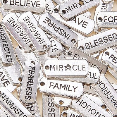 Tibetan Style Alloy Inspirational Message Pendants TIBEP-PH0003-02-RS-1