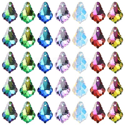 35Pcs 7 Colors Electroplated Glass Pendants FIND-YW0005-99-1