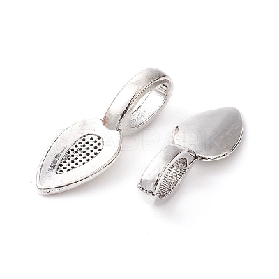 Tibetan Style Alloy Glue-on Flat Pad Bails for Pendants Making TIBEP-YW0001-50-1