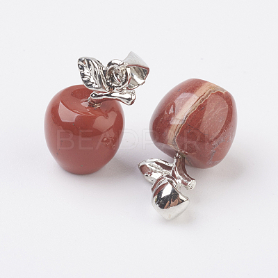 Natural Red Jasper Pendants X-G-G742-06P-1