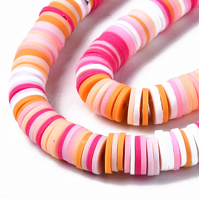 Handmade Polymer Clay Beads Strands CLAY-R089-8mm-143-1