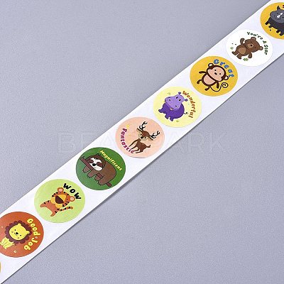 Animal Self-Adhesive Paper Gift Tag Stickers LS-DIY-WH0161-12C-1