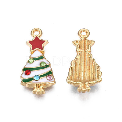 Rack Plating Alloy Enamel Pendants X-ENAM-N055-148B-1
