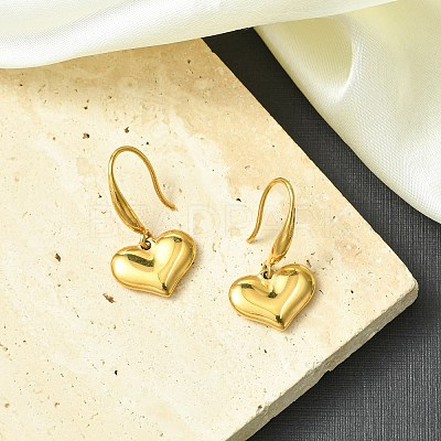 304 Stainless Steel Heart Dangle Earrings for Women EJEW-G417-02G-1