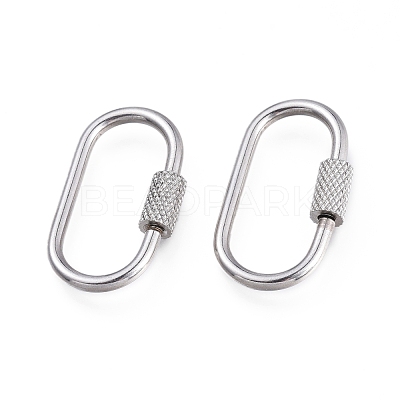 Tarnish Resistant 304 Stainless Steel Screw Carabiner Lock Charms X-STAS-K192-01P-1