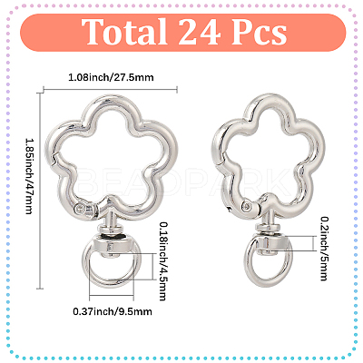 24Pcs Alloy Swivel Clasps FIND-SC0017-49B-1