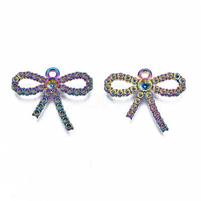 Rainbow Color Alloy Pendant Rhinestone Settings PALLOY-N163-116-NR-1