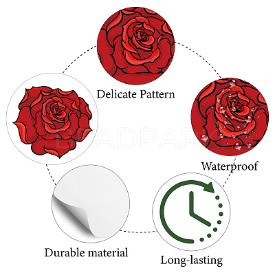 8 Sheets Plastic Waterproof Self-Adhesive Picture Stickers DIY-WH0428-052-1