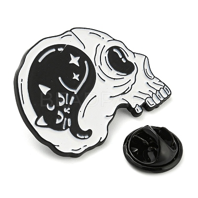 Cartoon Cat & Skull Enamel Pins JEWB-Q033-02A-1