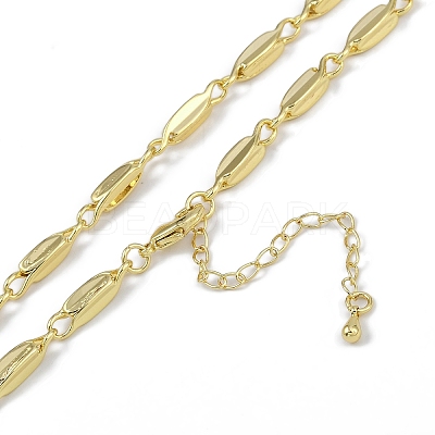 Rack Plating Brass Oval Link Chain Necklaces for Women NJEW-K382-16C-G-1