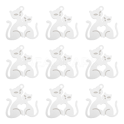 50Pcs 304 Stainless Steel Filigree Pendants STAS-UN0042-11-1