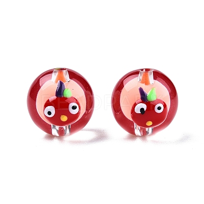 Transparent Acrylic Enamel Beads TACR-G040-01G-1