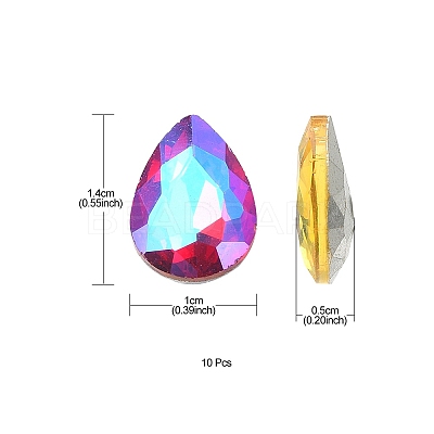 Pointed Back Glass Rhinestone Cabochons RGLA-YW0002-04-1