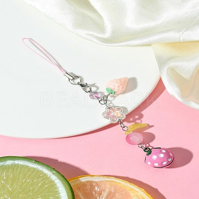 Glass & Resin Mobile Straps HJEW-FS00009-02-1