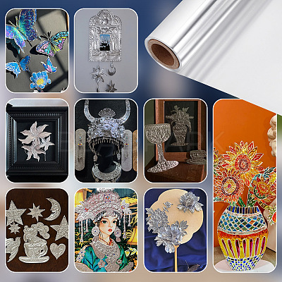 Aluminum Foil Paper Roll for Craft Painting Embossing AJEW-WH0696-467-1