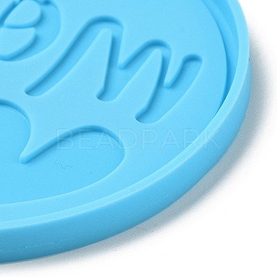 DIY Mother's Day Theme Flat Round Pendant Silicone Molds LS-SIMO-H010-02C-1