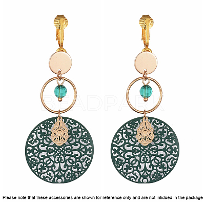 Brass Clip-on Earring Converters Findings X-KK-Q115-G-1