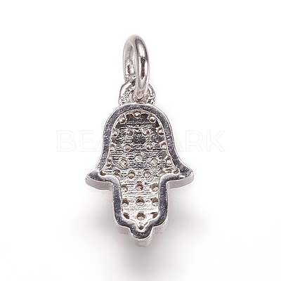 Brass Micro Pave Cubic Zirconia Charms Pendants ZIRC-K070-32P-1