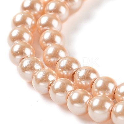 Baking Paint Pearlized Glass Pearl Round Bead Strands HY-Q003-6mm-18-1